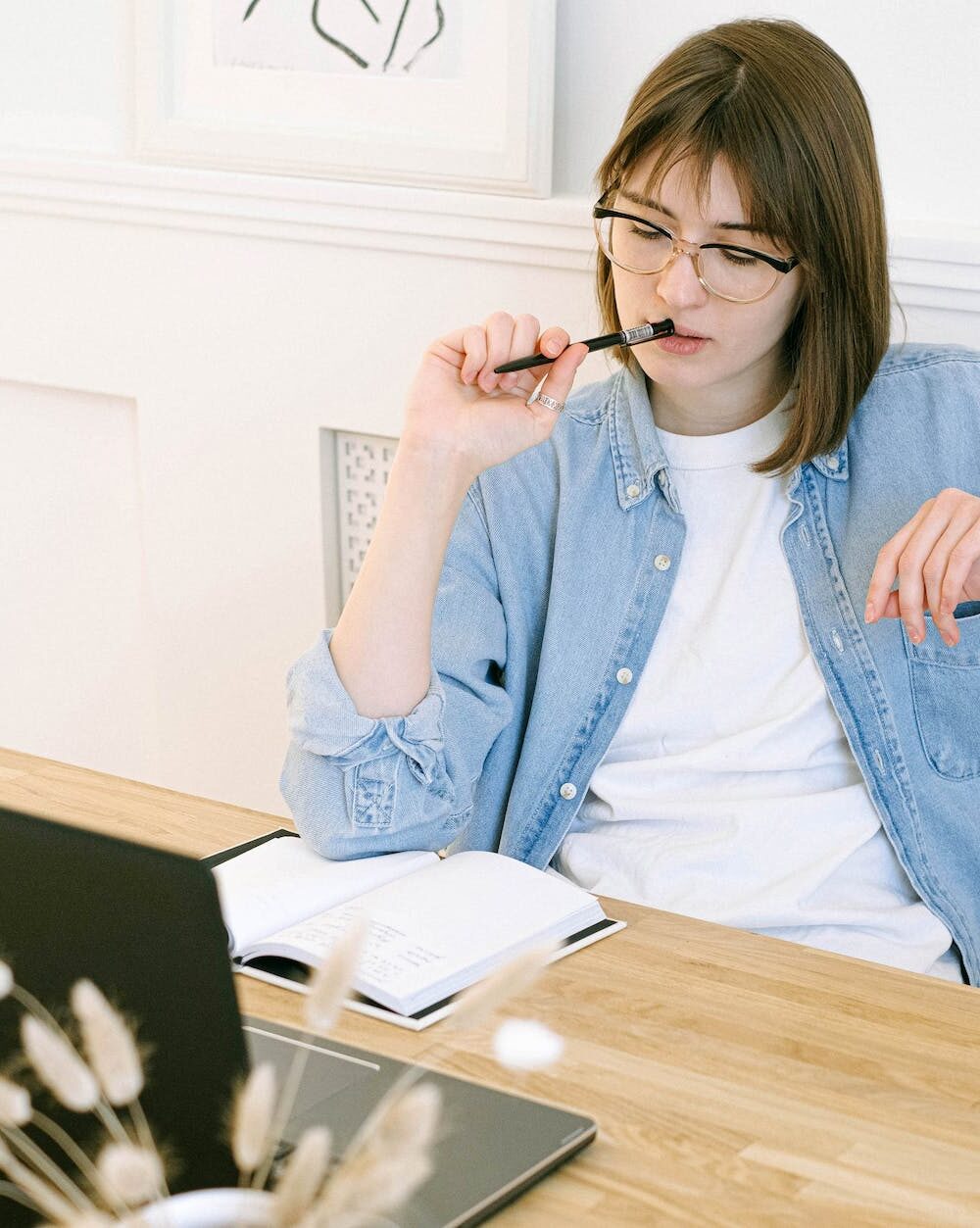 woman working in home office