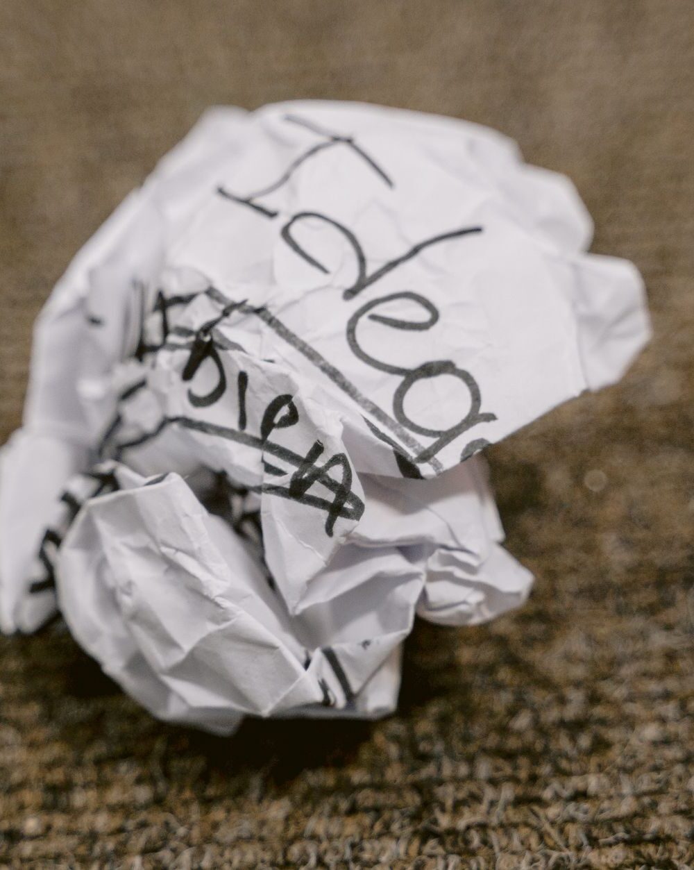 close up shot of a crumpled paper